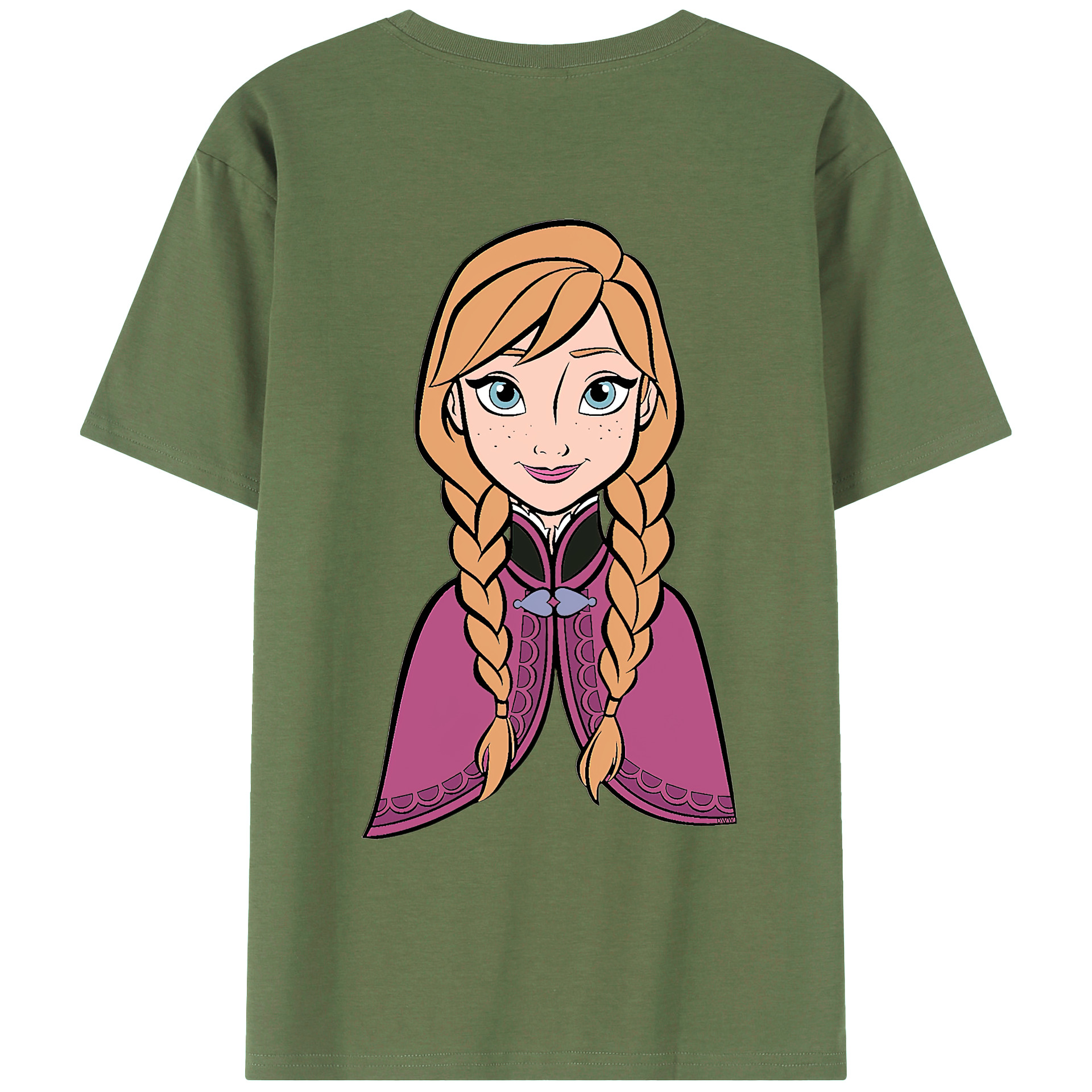 （画像用） アナと雪の女王 アンナ エルサ Frozen Anna Elsa 綿100％ メンズ半袖Tシャツ（バックプリント） 通気性